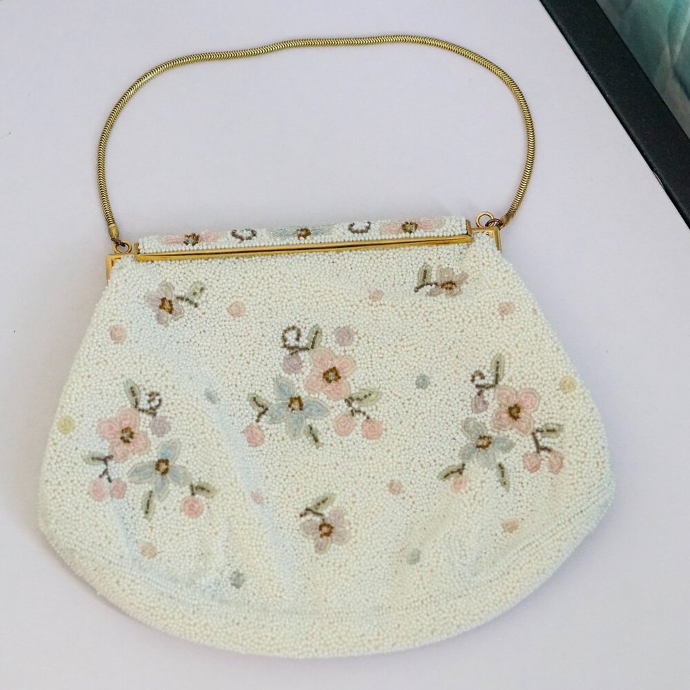 Vintage French Hand-Beaded Evening Bag